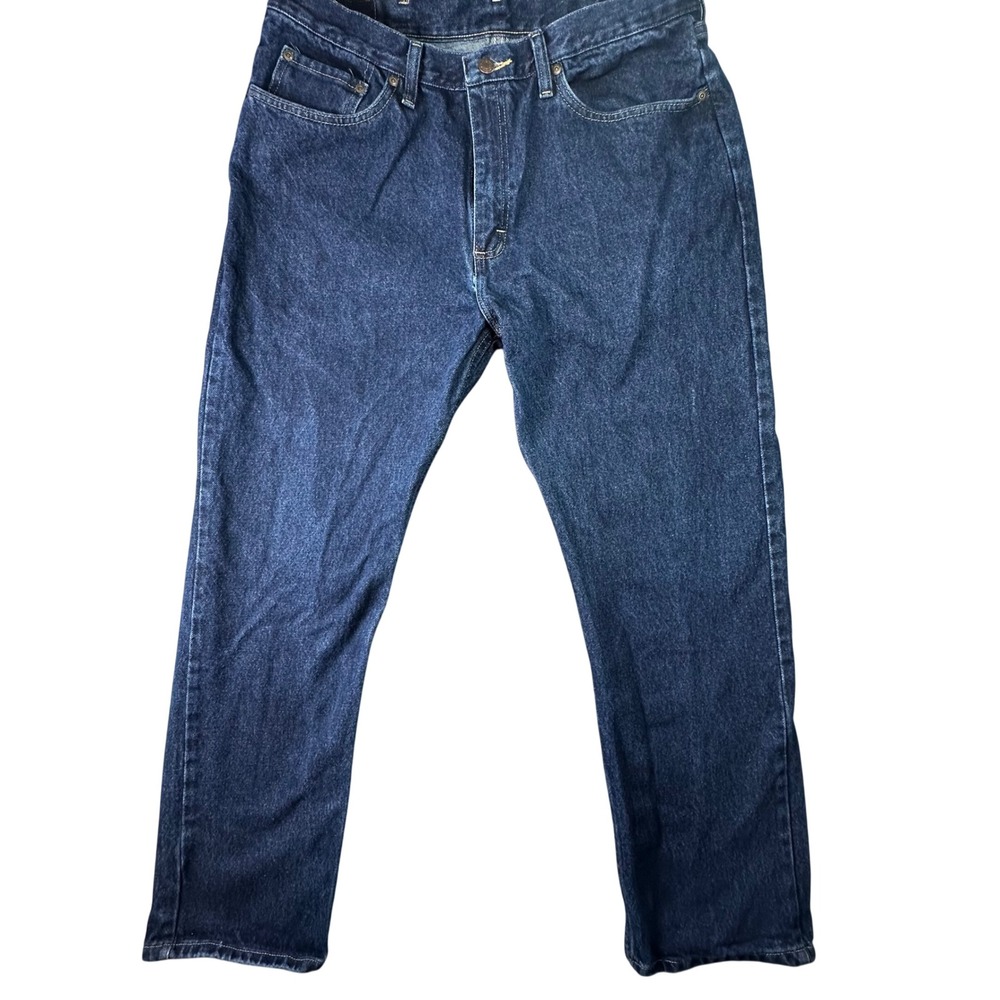 Wrangler Regular Fit Dark Wash Denim Jeans Streetwear Workwear 36x30 Blue Casual